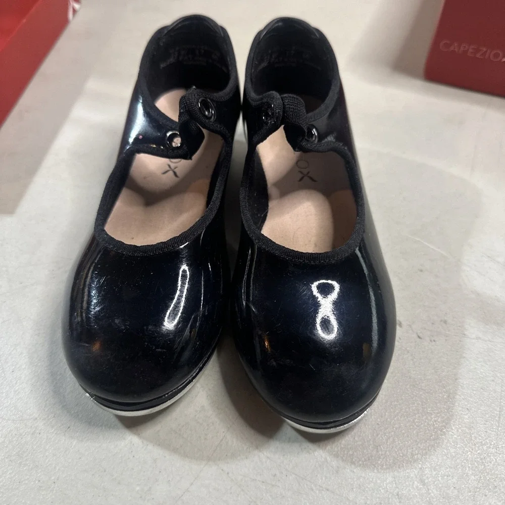 Capezio N625C Girls Size 13W Jr. Tyette Black Tele Tone Tap Shoes